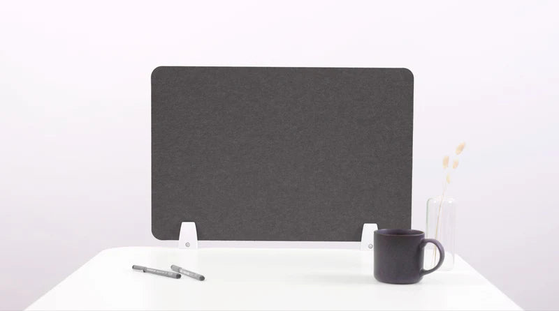 Acoustic Desk Divider - Slate Grey