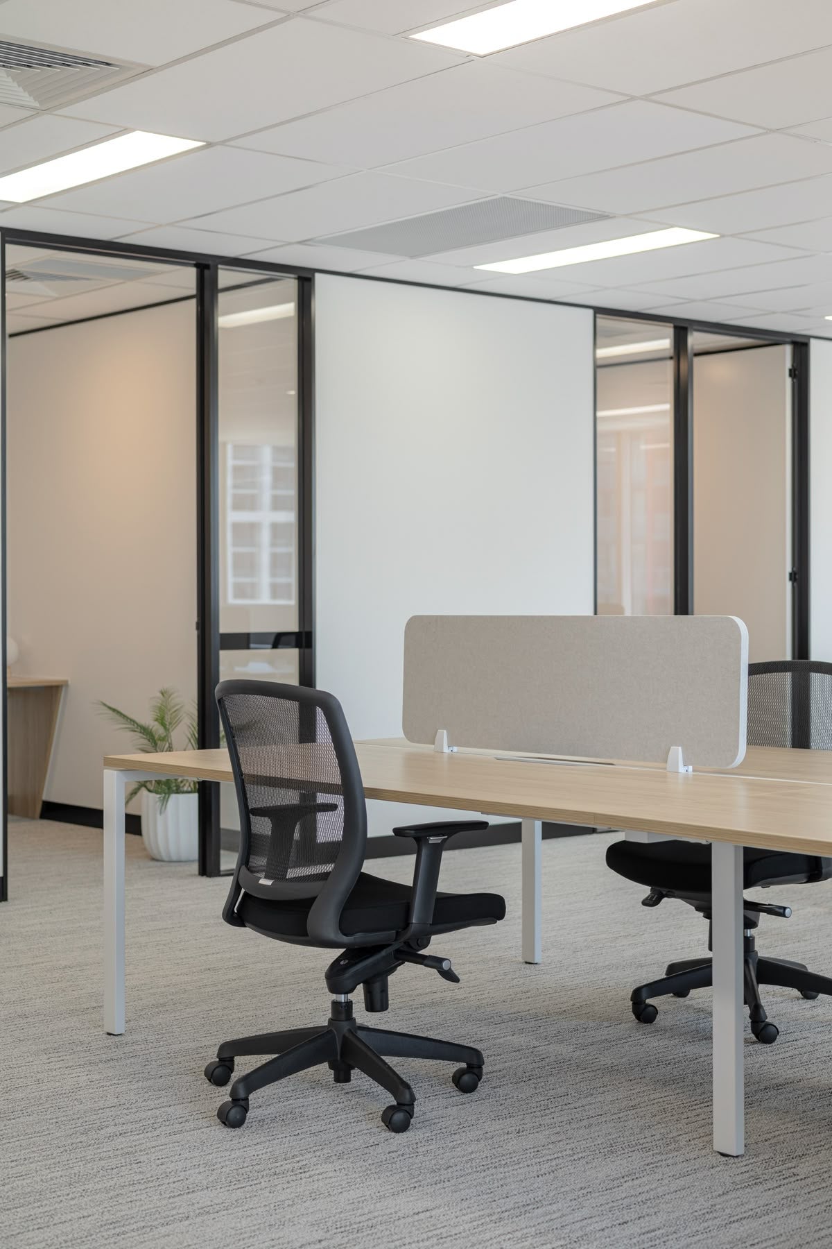 Acoustic Desk Divider - Slate Grey
