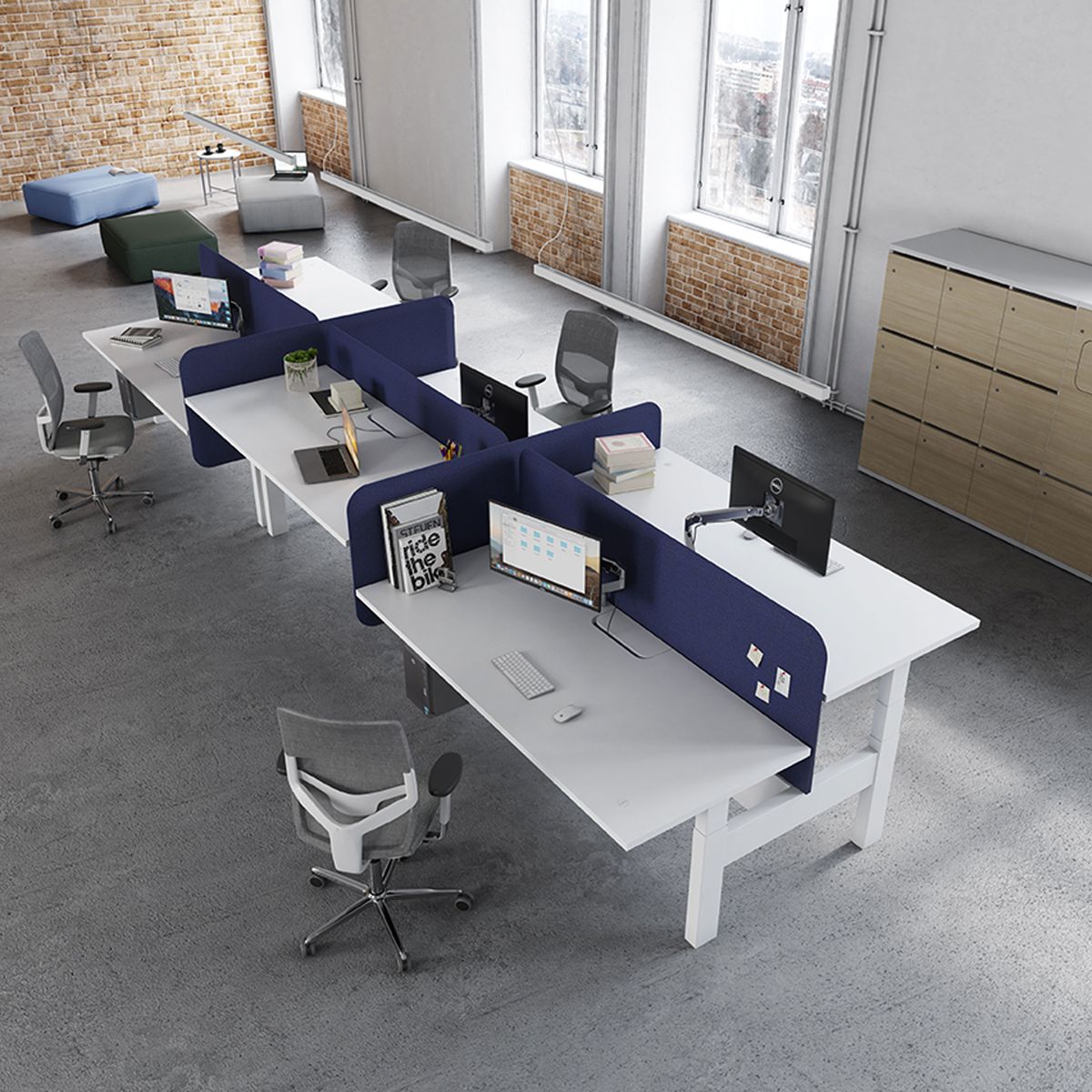 Acoustic Desk Divider - Slate Grey