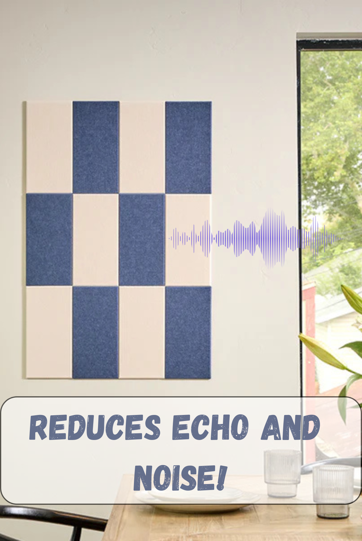 White-Indigo Mosaic Pinnable Acoustic Board