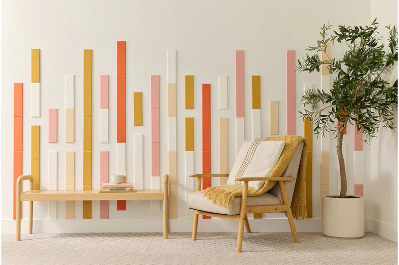 Peach Bamboo Design Acoustic Strips